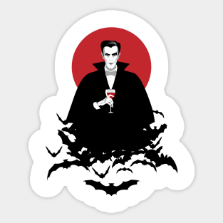 Vampire on a cloud of bats Sticker